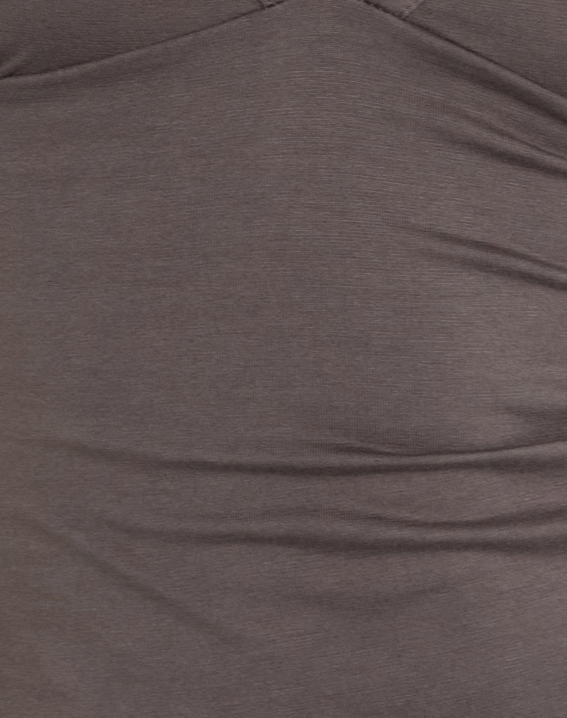 Emberly Plunge Top in Peppercorn