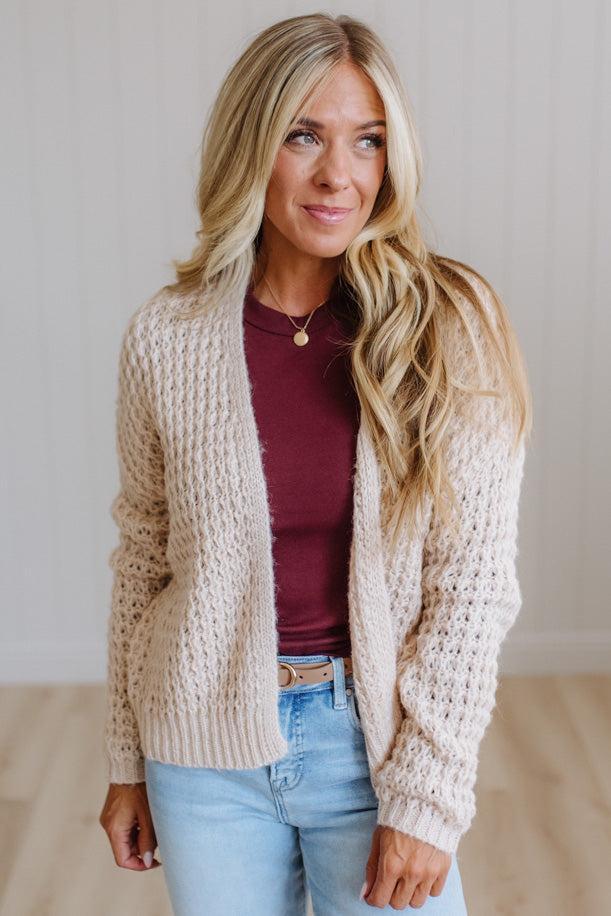Eliza Waffle Cardigan