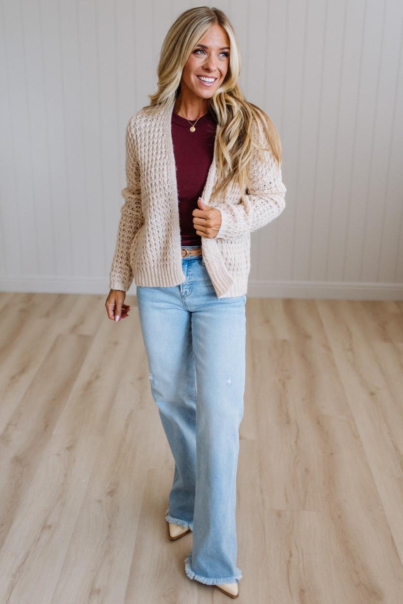 Eliza Waffle Cardigan