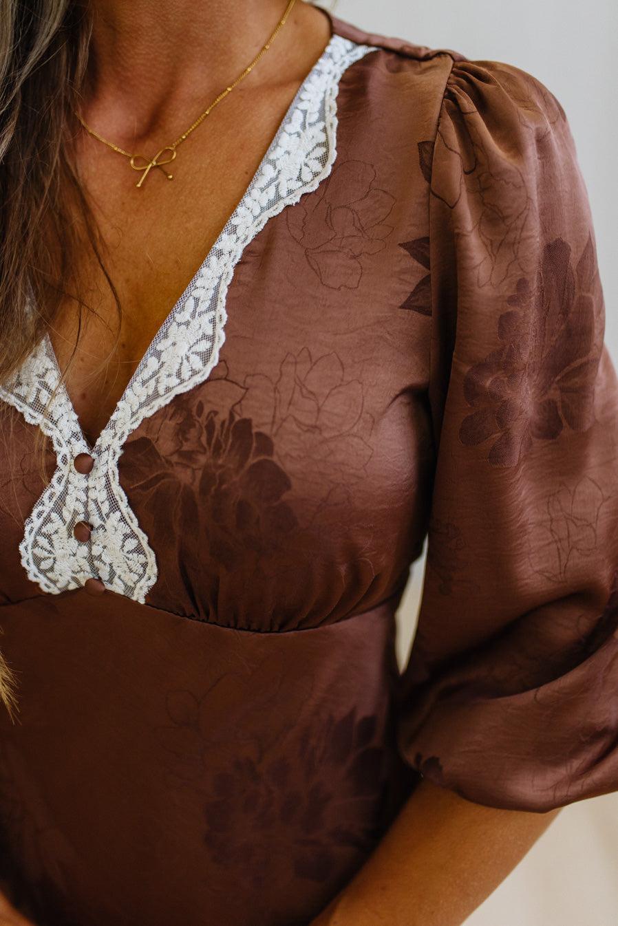 Elli Embossed Satin Maxi