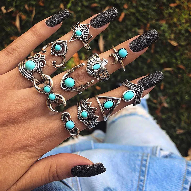 Vintage Boho Heart Gothic Ring
