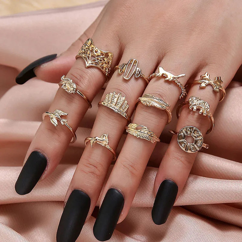 Vintage Boho Heart Gothic Ring