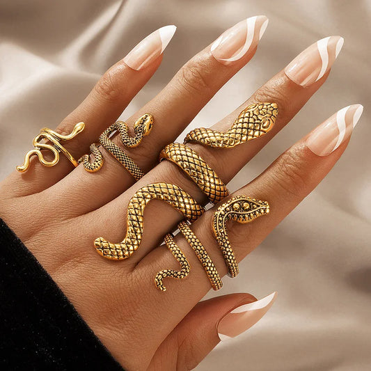 Vintage Long Gothic Snake Ring