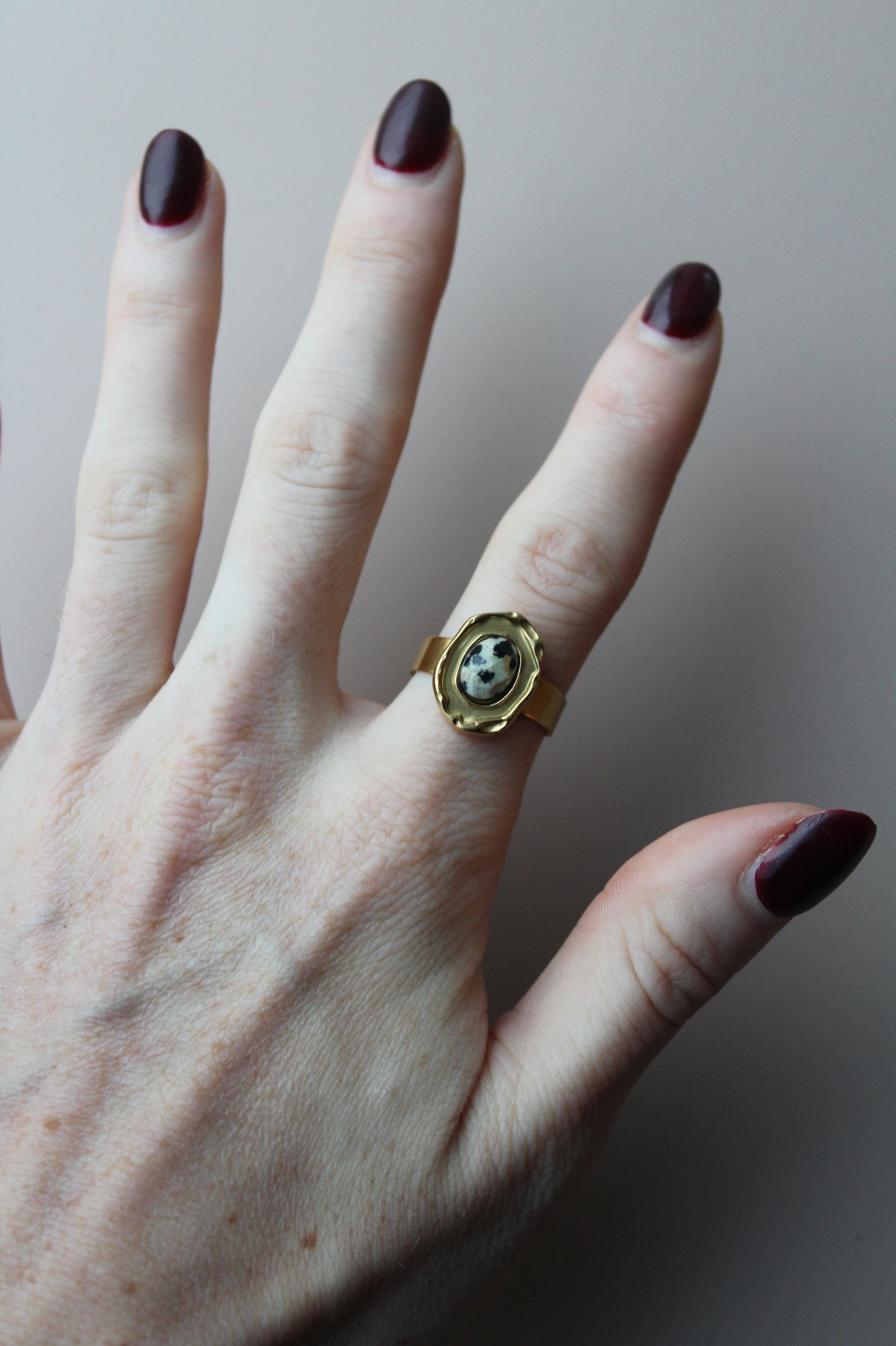 Salomé - Ring - Natural Stone - Stainless Steel - Adjustable