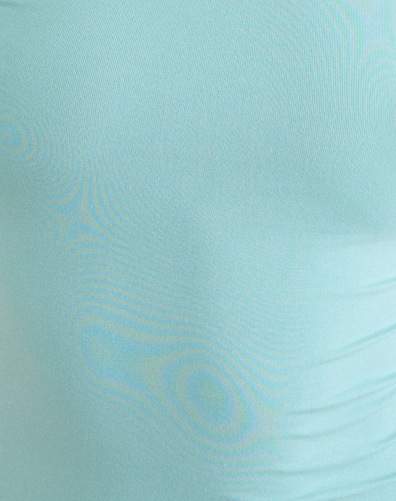 Ione Quarter Sleeve Top in Aqua