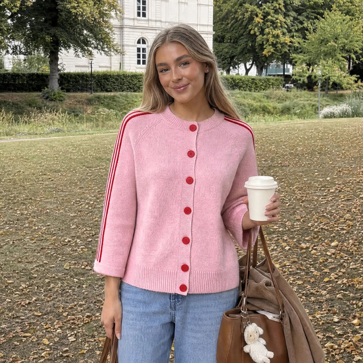 BLACK FRIDAY STARTS EARLY🔥 Women Striped 3/4 Sleeve  Crew Neck Button Down Knit Cardigan
