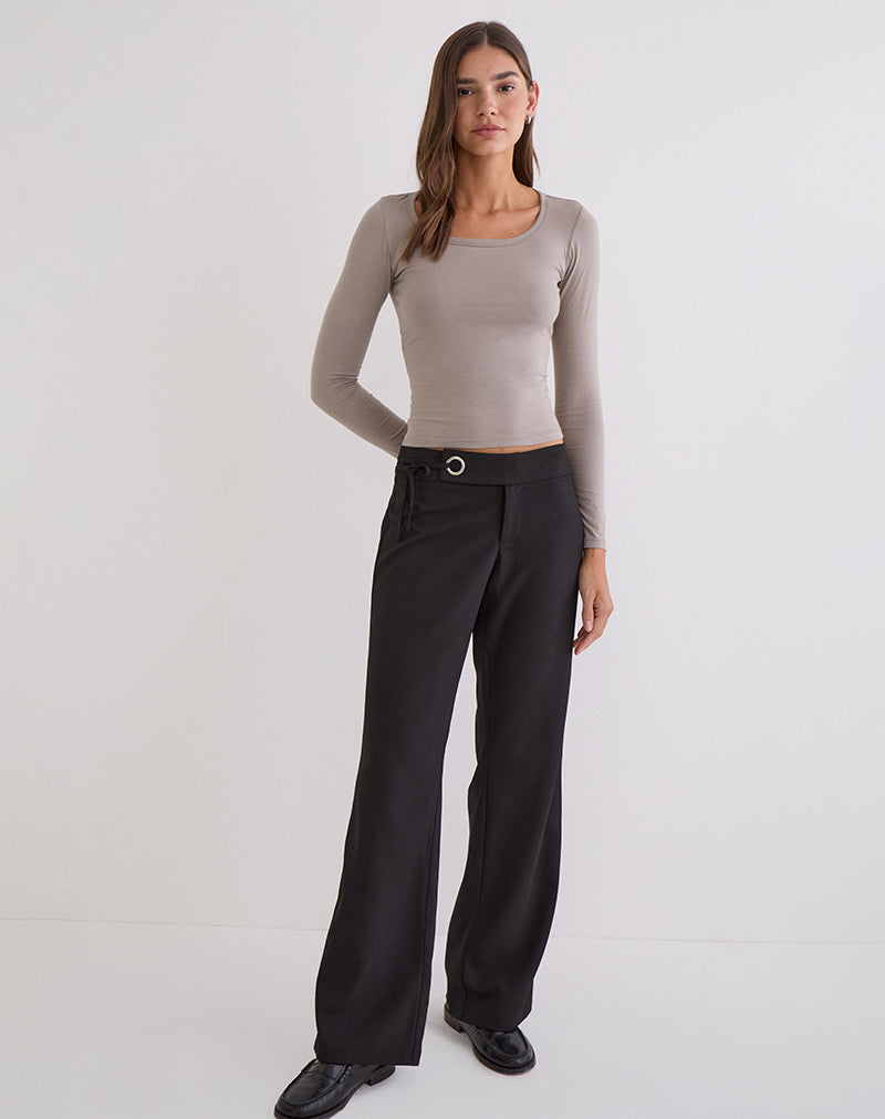 Janana Long Sleeve Top in Cotton Moon Rock