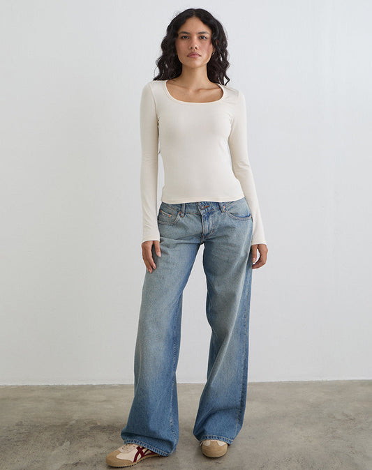 Janana Long Sleeve Top in Cotton Tofu