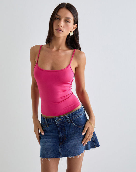 Jasila Vest Top in Hot Pink