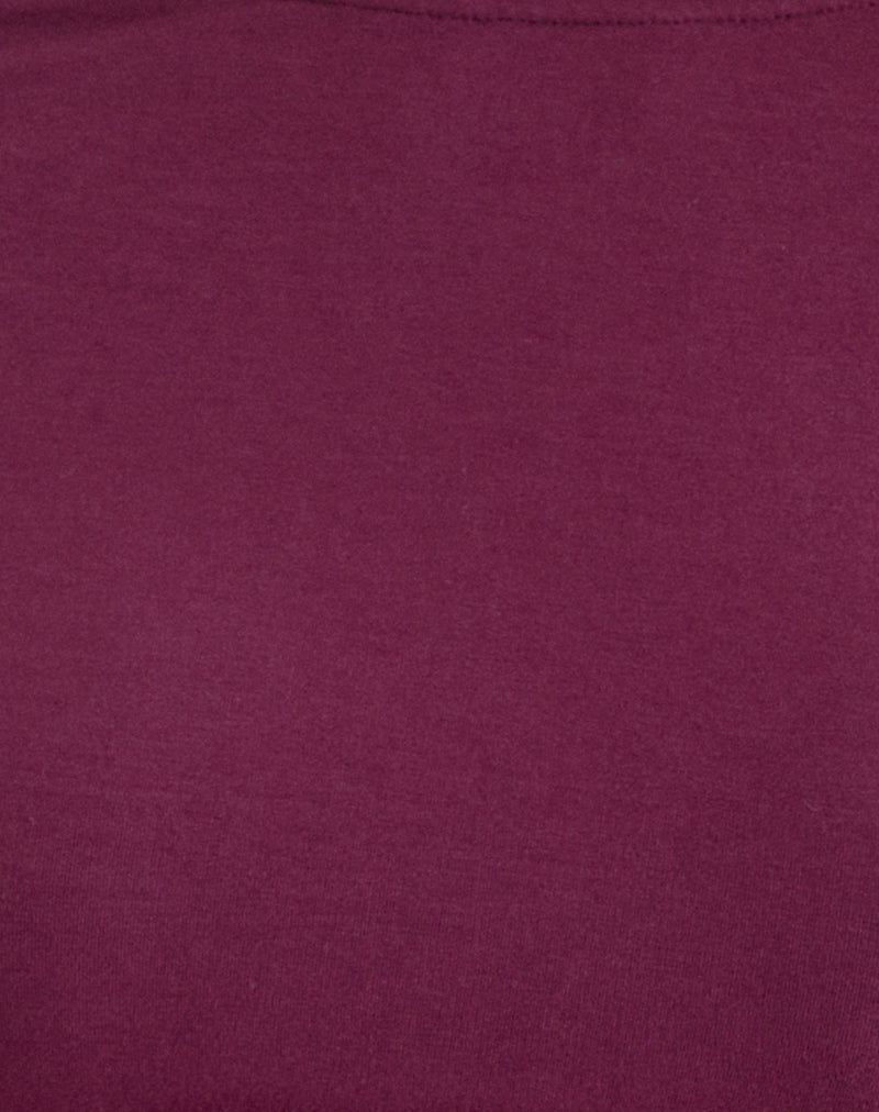 Muzan Long Sleeve Top in Ribbed Jersey Deep Purple