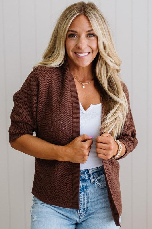 Mel Diamond Pattern Open Cardigan