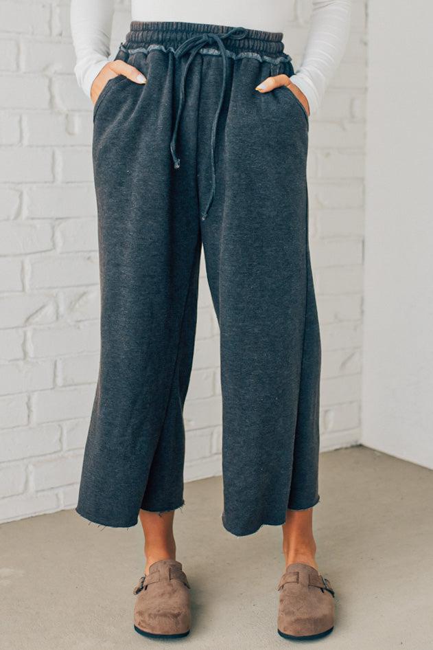 Mineral Wash Wide Leg Crop Sweats