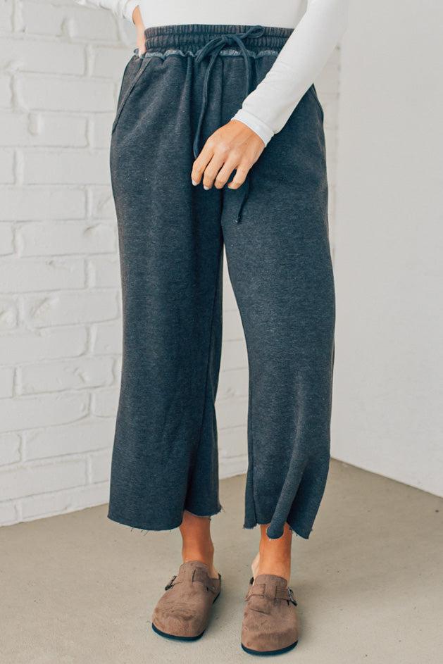 Mineral Wash Wide Leg Crop Sweats