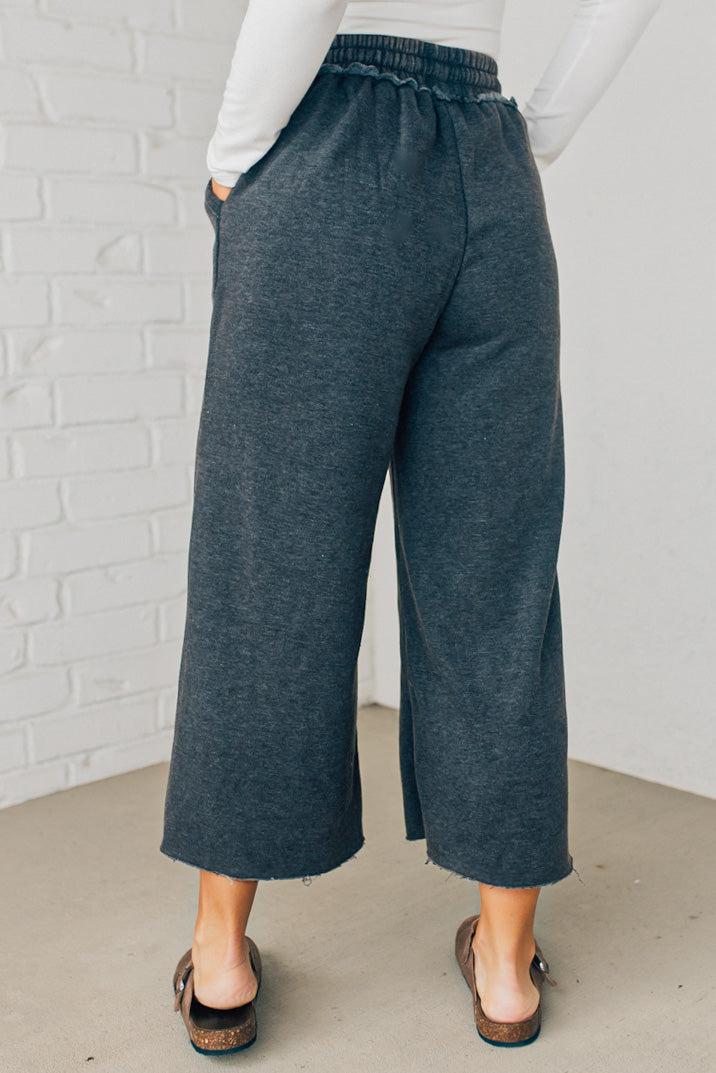 Mineral Wash Wide Leg Crop Sweats