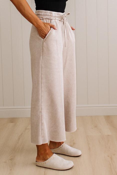 Mineral Wash Wide Leg Crop Sweats