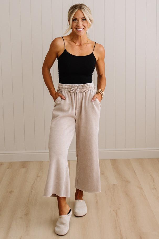 Mineral Wash Wide Leg Crop Sweats
