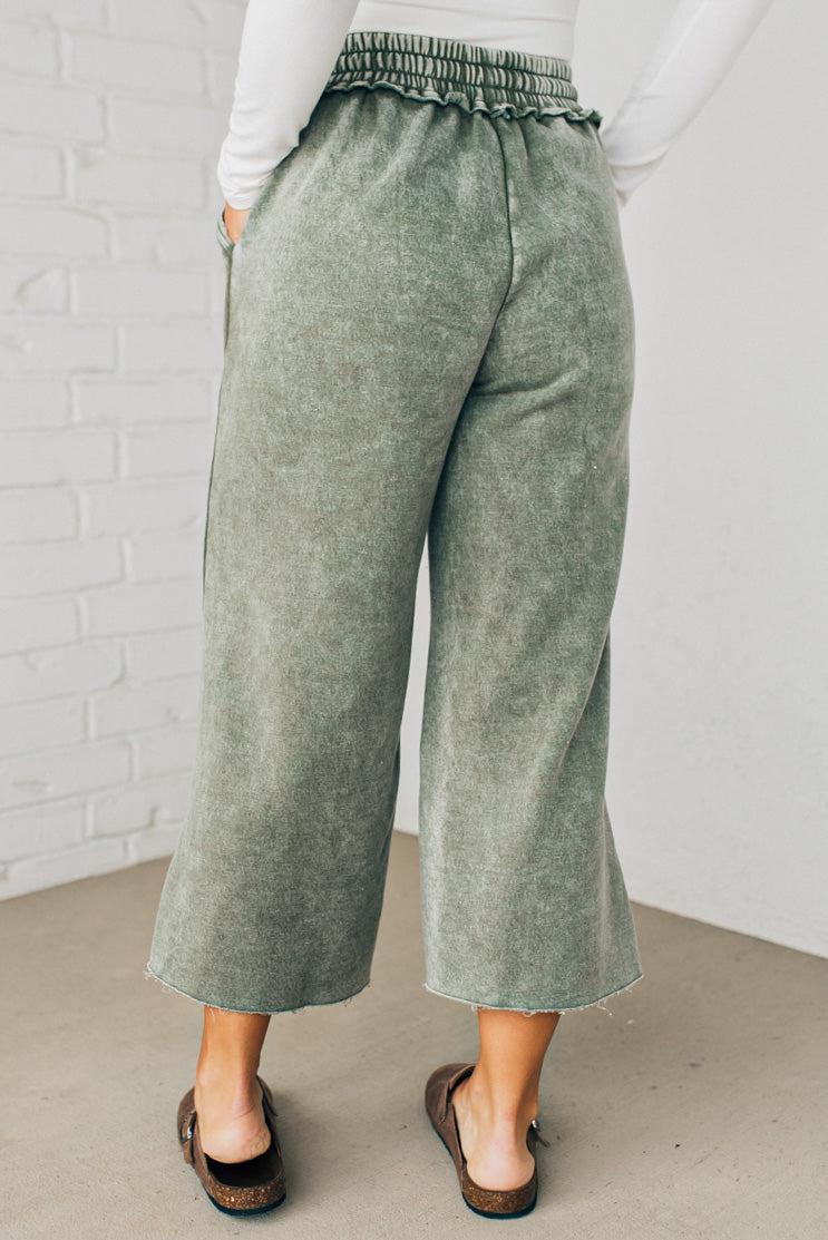 Mineral Wash Wide Leg Crop Sweats