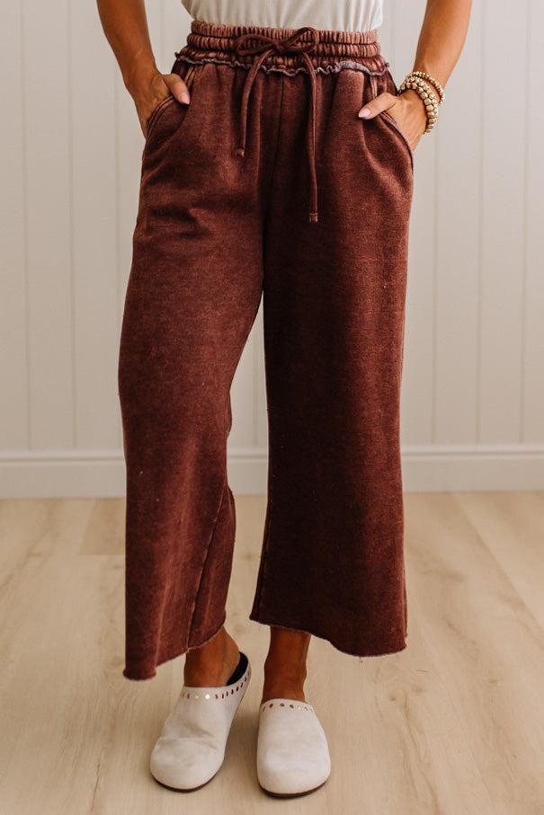 Mineral Wash Wide Leg Crop Sweats
