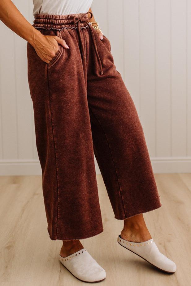 Mineral Wash Wide Leg Crop Sweats