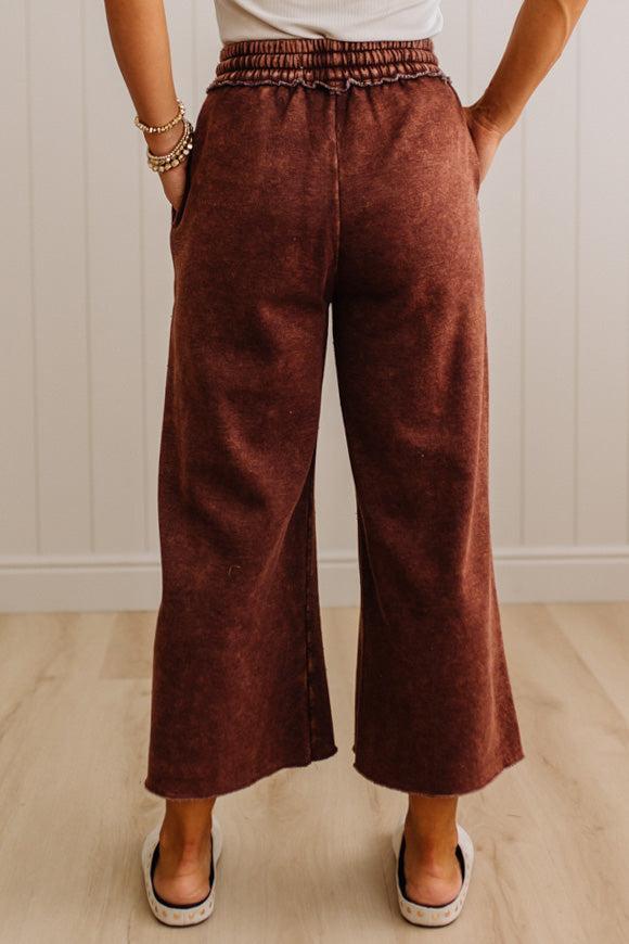 Mineral Wash Wide Leg Crop Sweats