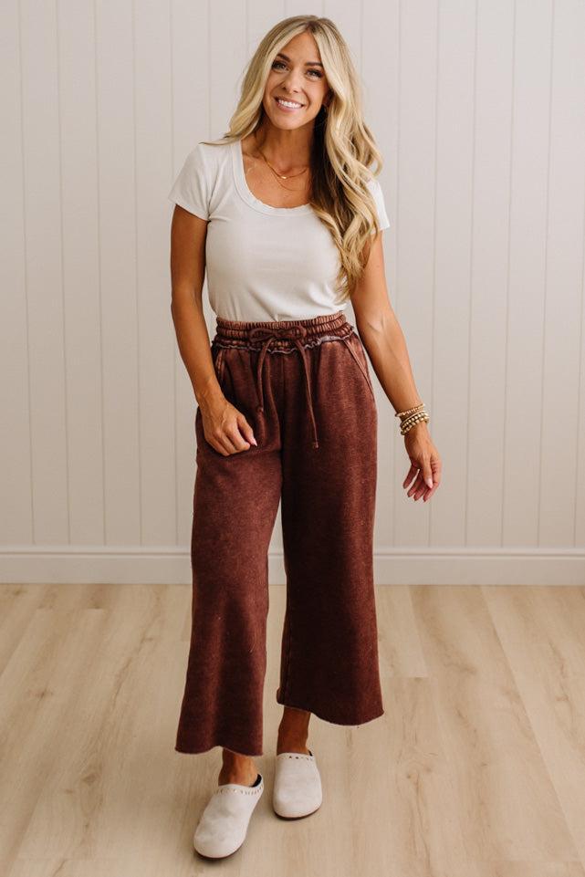 Mineral Wash Wide Leg Crop Sweats