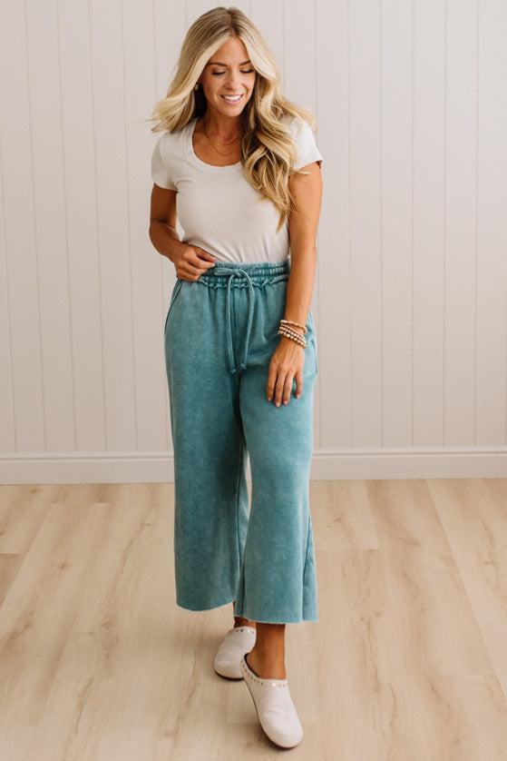 Mineral Wash Wide Leg Crop Sweats