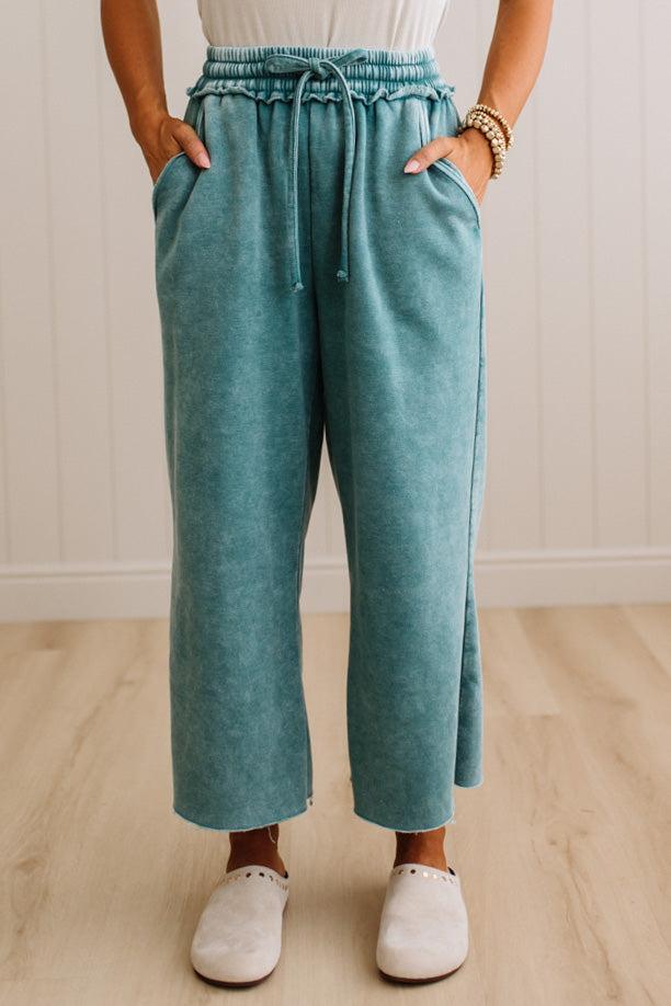 Mineral Wash Wide Leg Crop Sweats