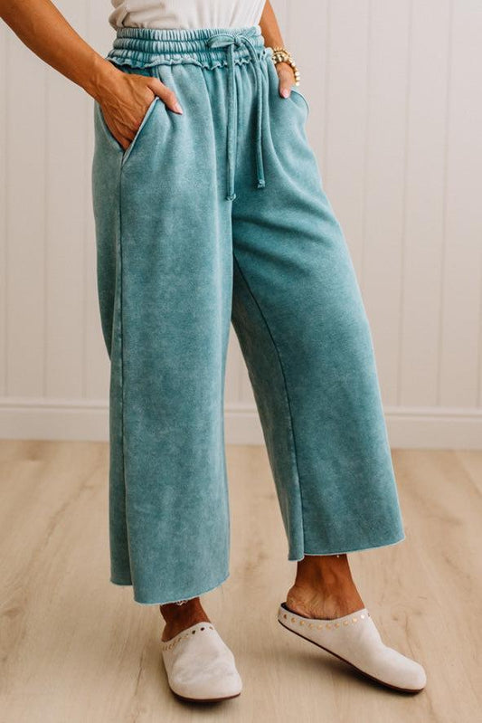Mineral Wash Wide Leg Crop Sweats