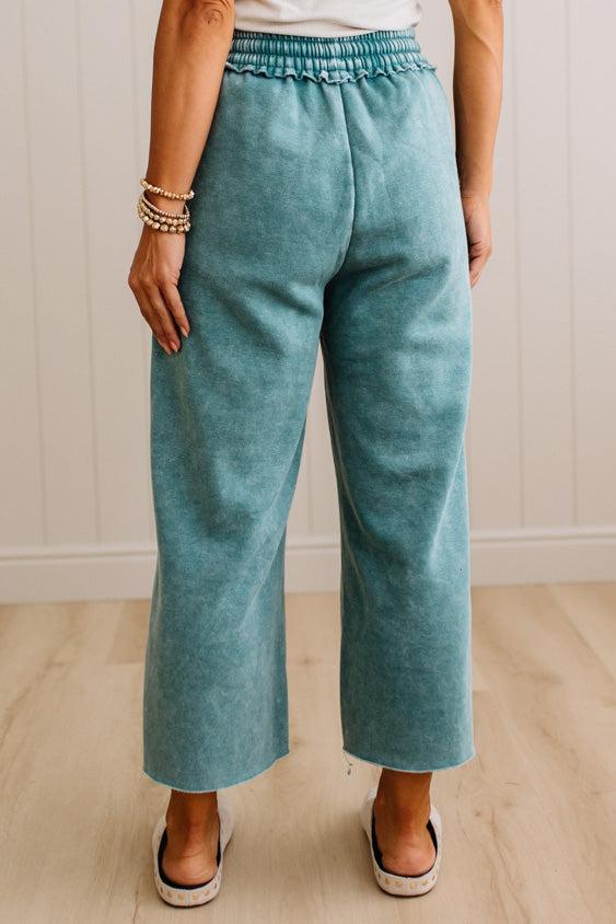 Mineral Wash Wide Leg Crop Sweats