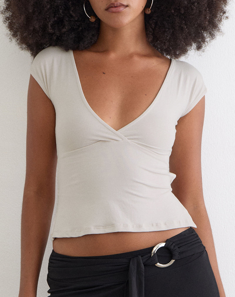 Netan Crossover Top in Cannoli Cream