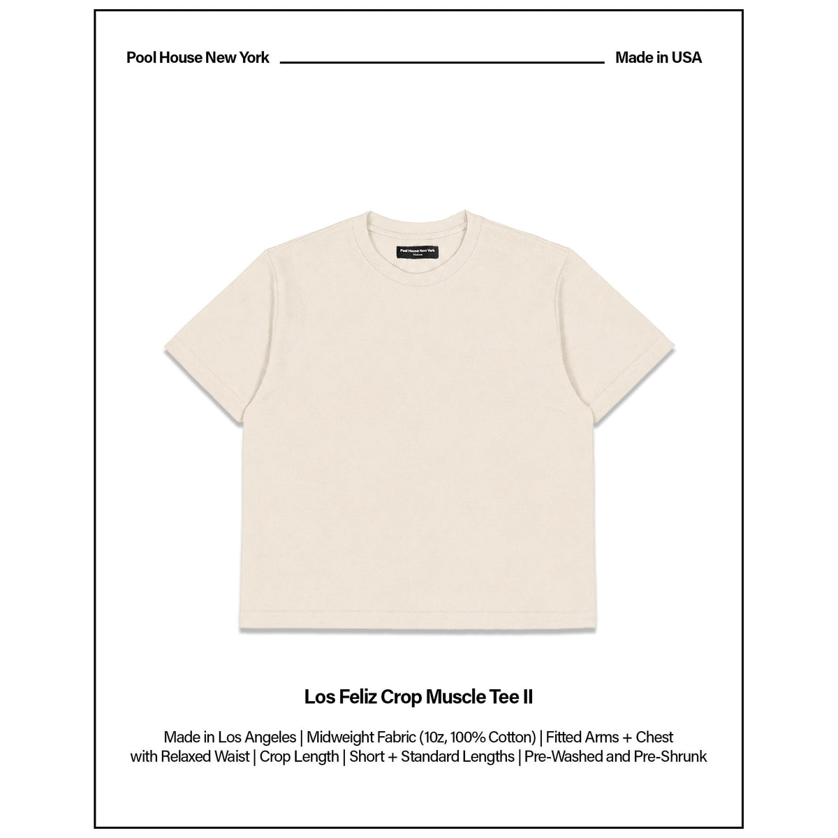 Los Feliz Crop Muscle Tee II - Natural Cream