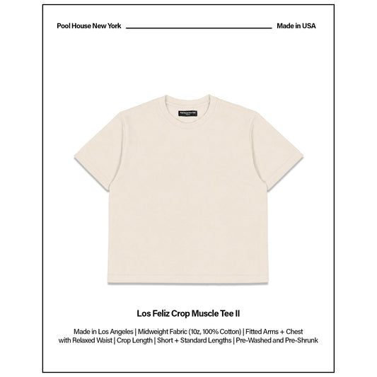Los Feliz Crop Muscle Tee II - Natural Cream