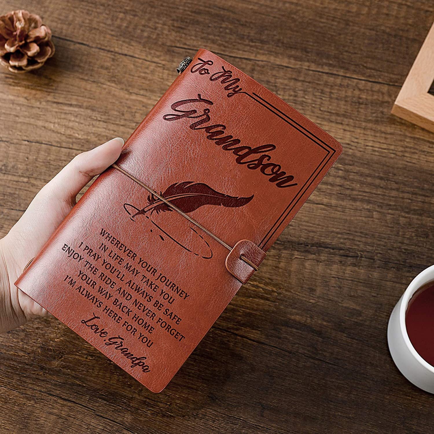 ❤️Best Gift🎁-Leather Writing Journal With Inspirational Quotes📒