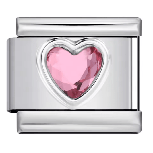 Pink Gem Heart Charm