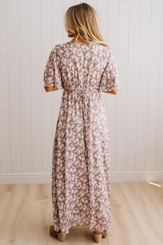 Rosie Floral Flutter Sleeve Maxi
