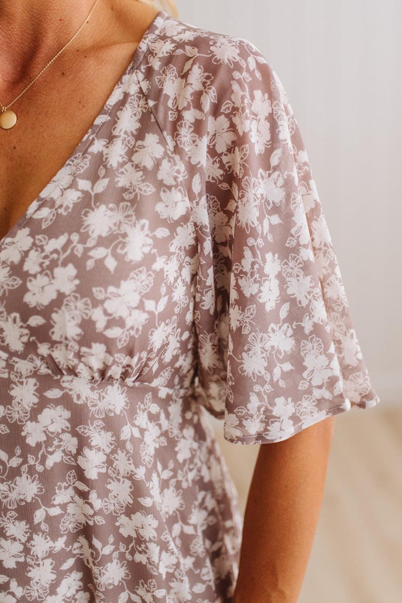 Rosie Floral Flutter Sleeve Maxi