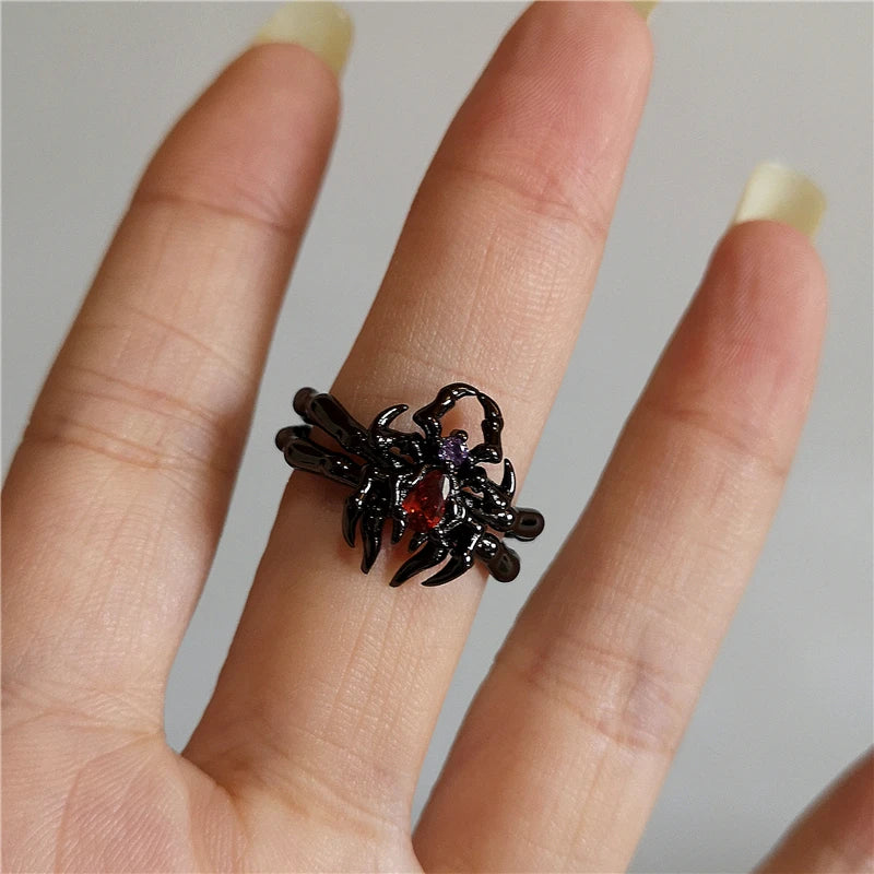 Gothic Thorny Rose Couple Ring