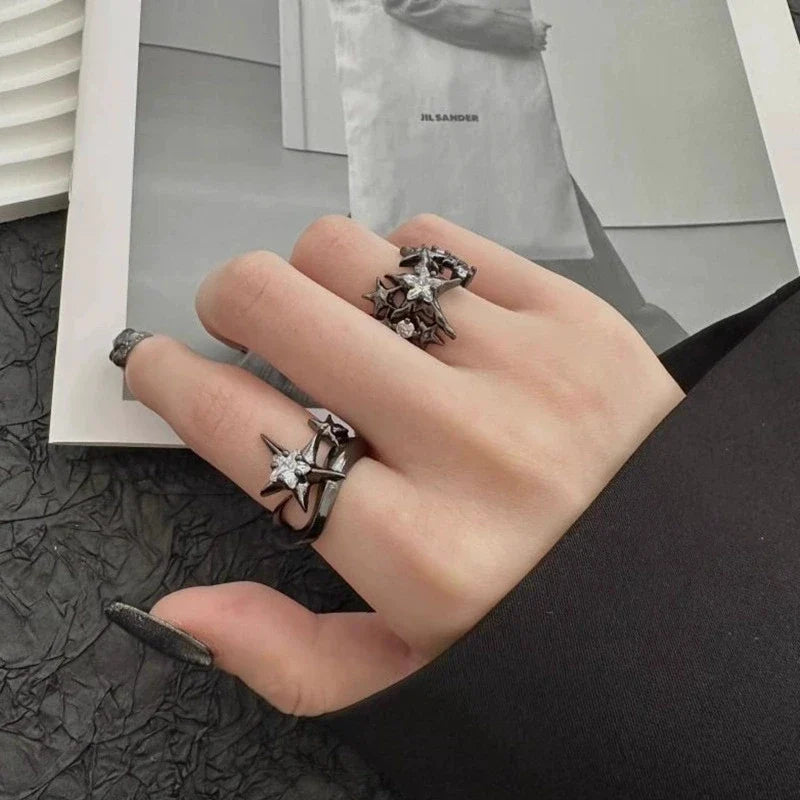 Star Shaped Gothic Zircon Ring