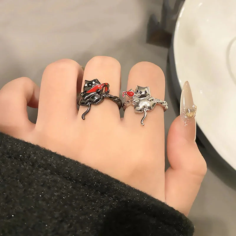 Minimalist Gothic Drunken Ghost Ring