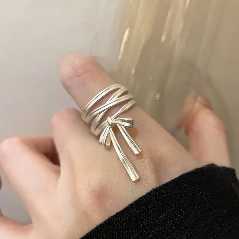 Bow Ribbon Gothic Adjustable Ring