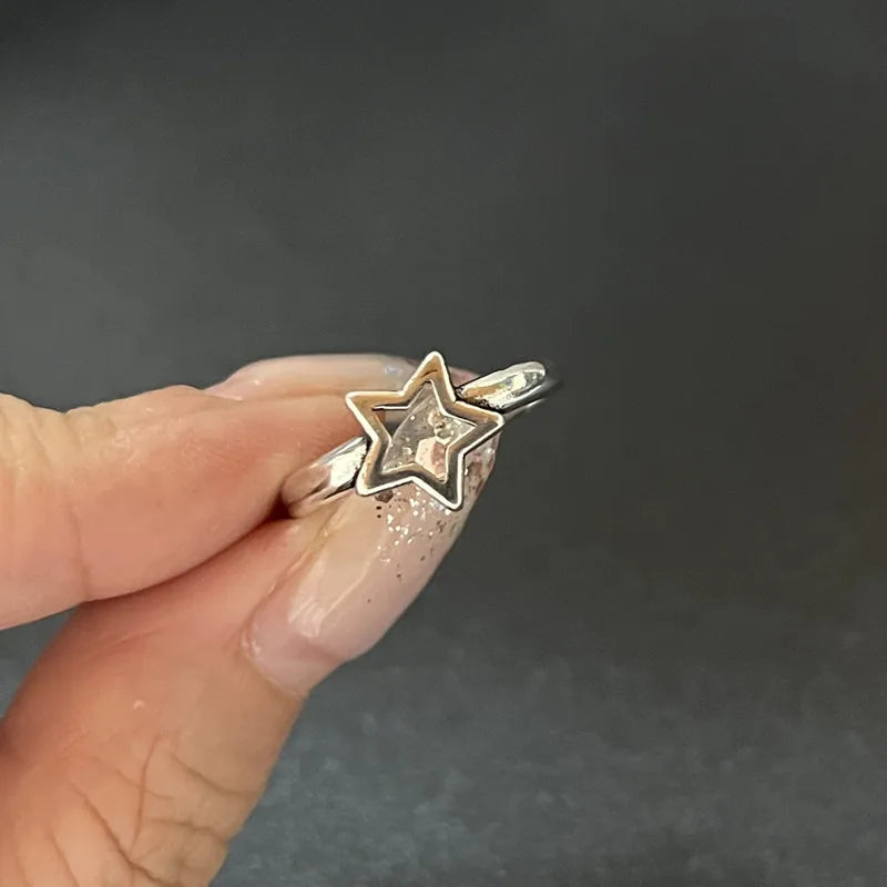 Kpop Goth Geometric Gothic Star Ring