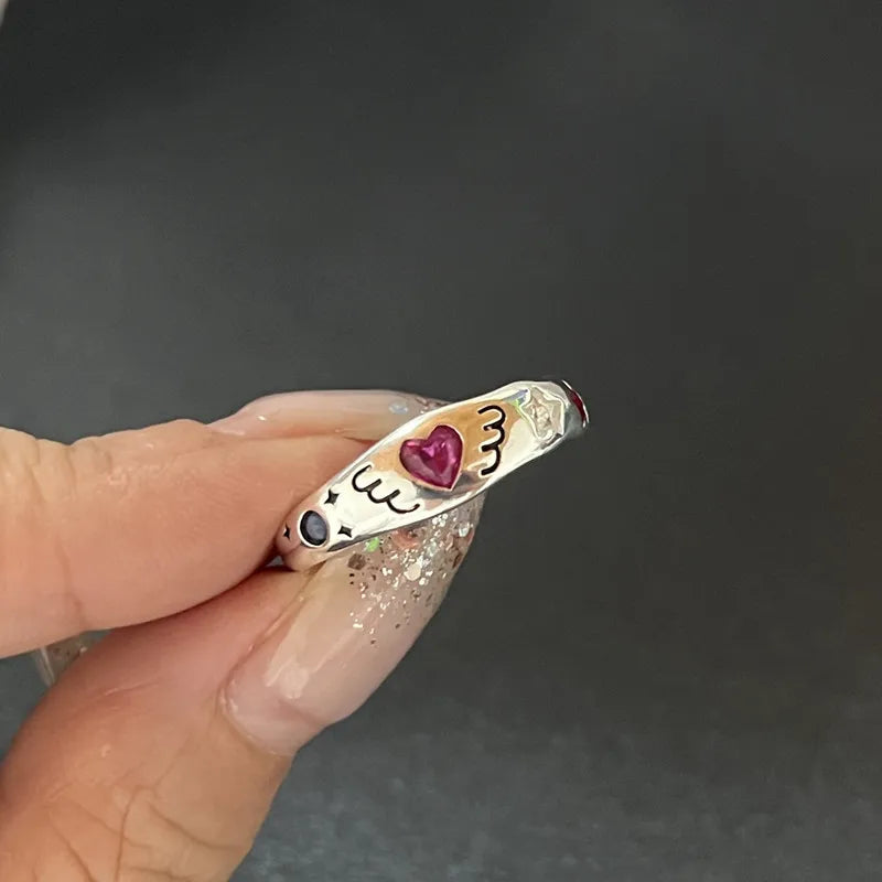 Kpop Goth Geometric Gothic Star Ring