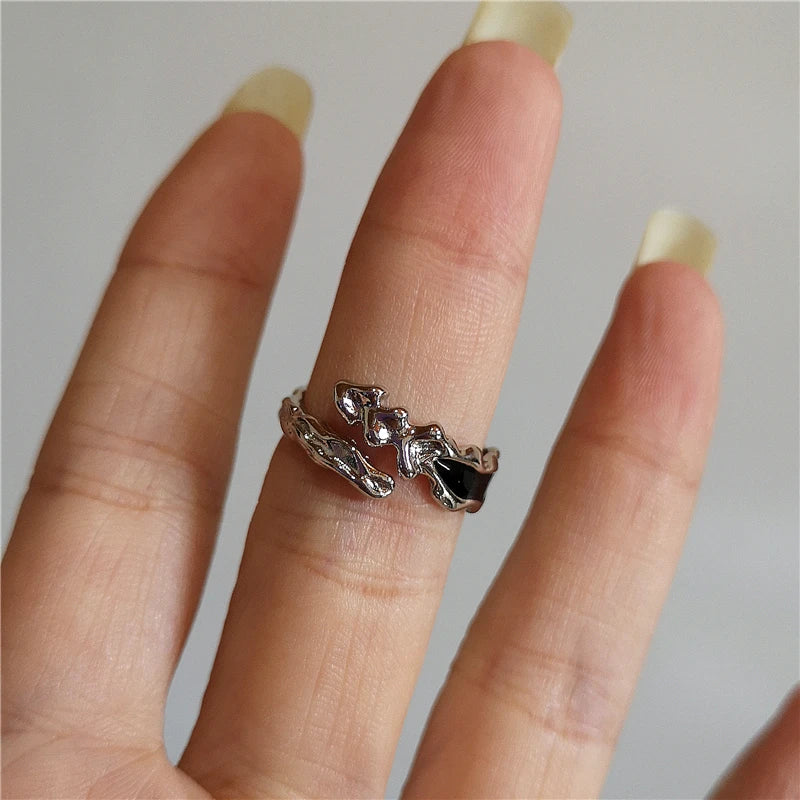 Gothic Black Spider Ring