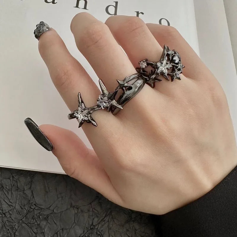 Star Shaped Gothic Zircon Ring