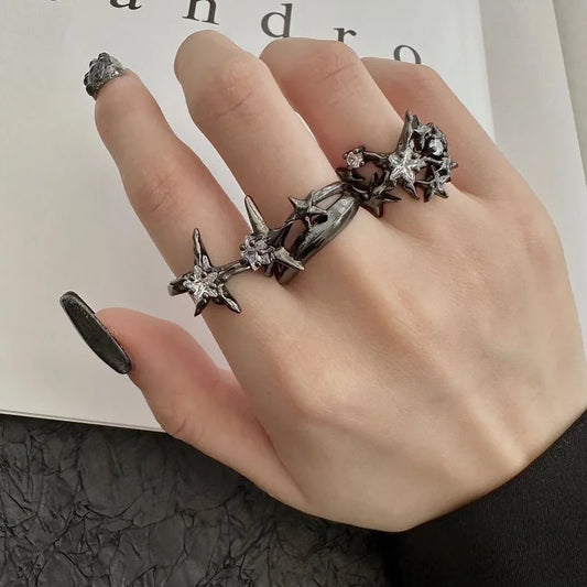 Star Shaped Gothic Zircon Ring
