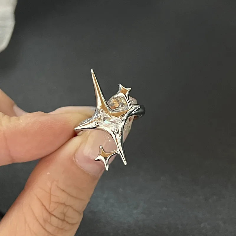 Kpop Goth Geometric Gothic Star Ring