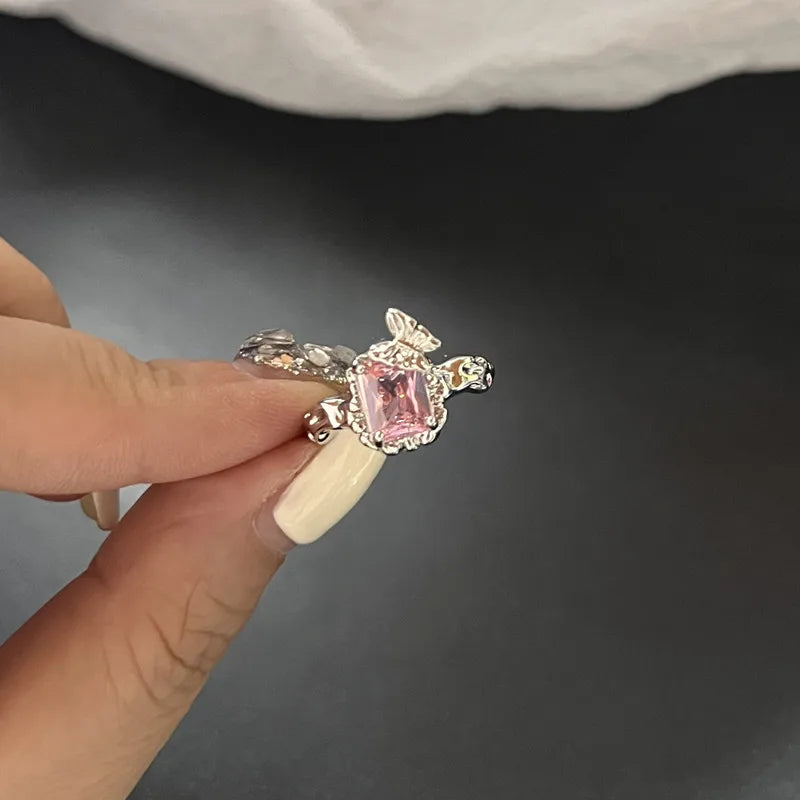 Colorful Stone Drip Rhinestone Gothic Ring