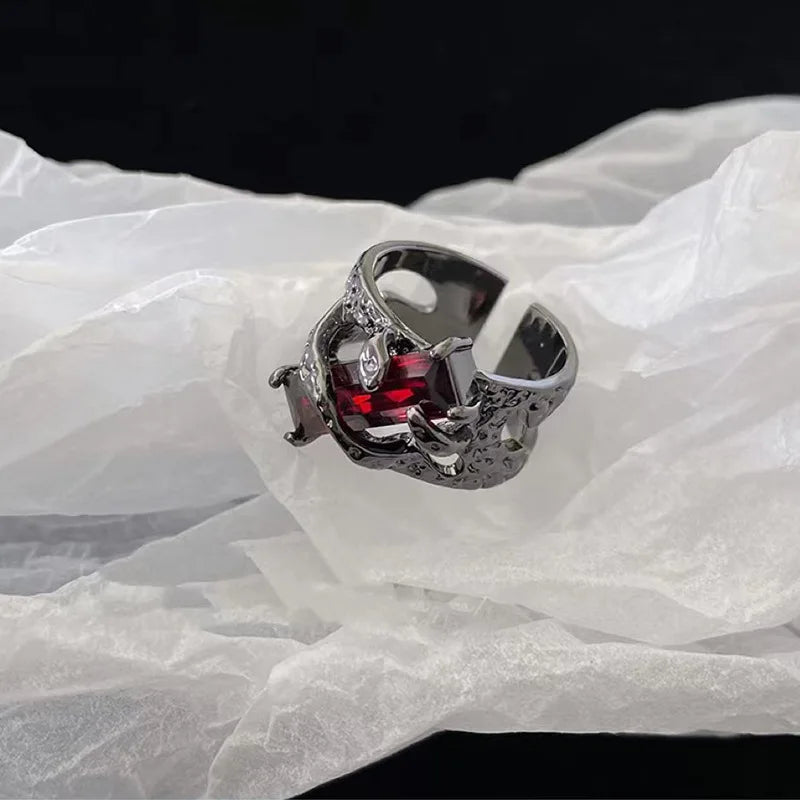 Black Gothic Ruby Ring