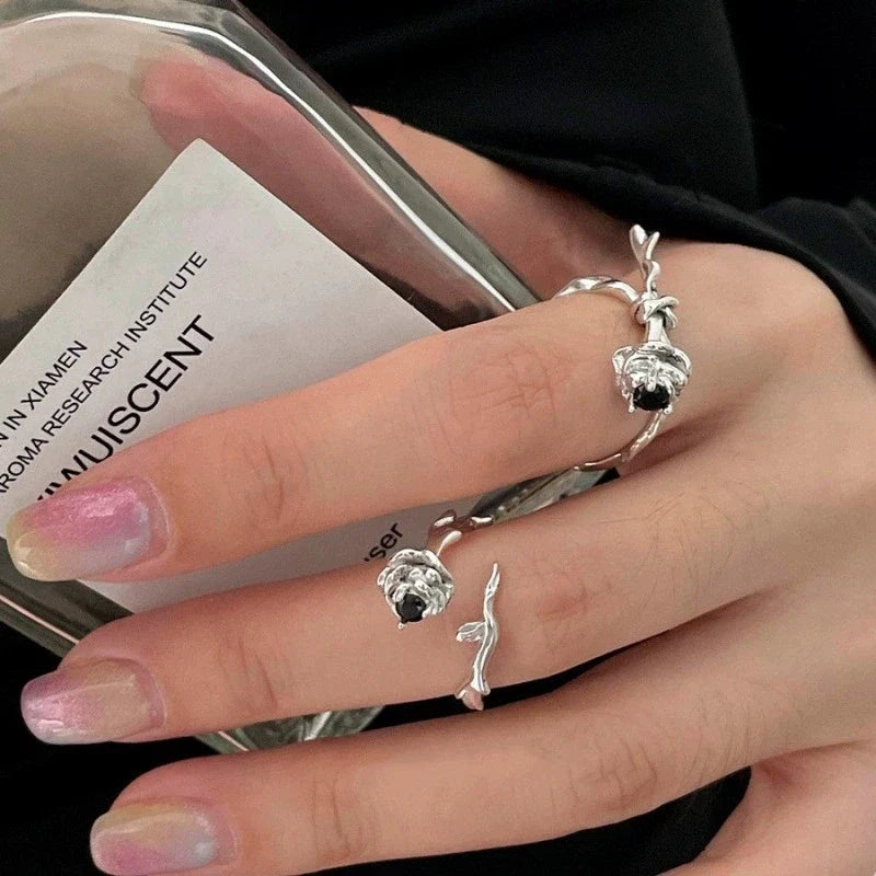 Thorn Rose Gothic Blossom Ring
