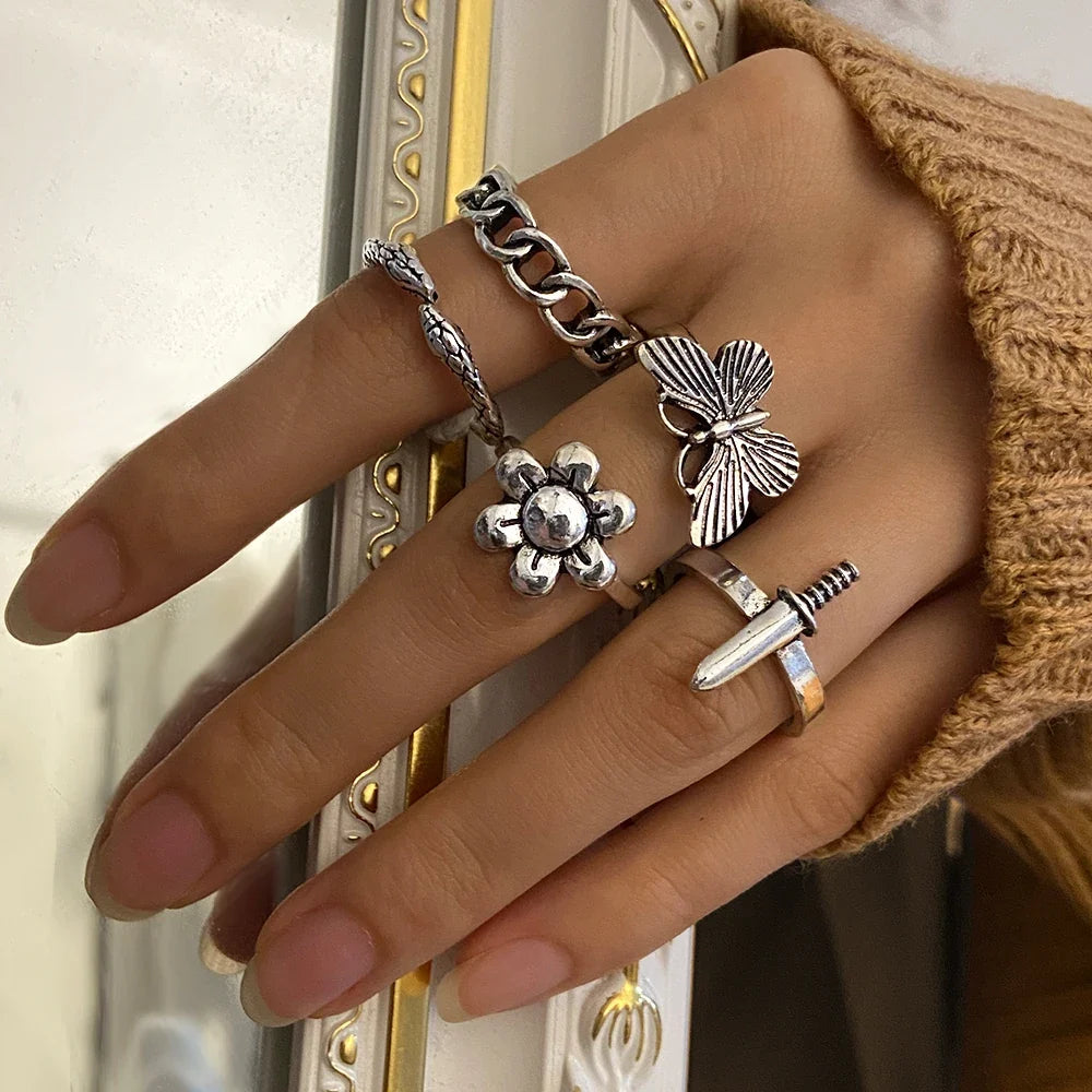 Gothic Heart Dice Spades Ace Ring